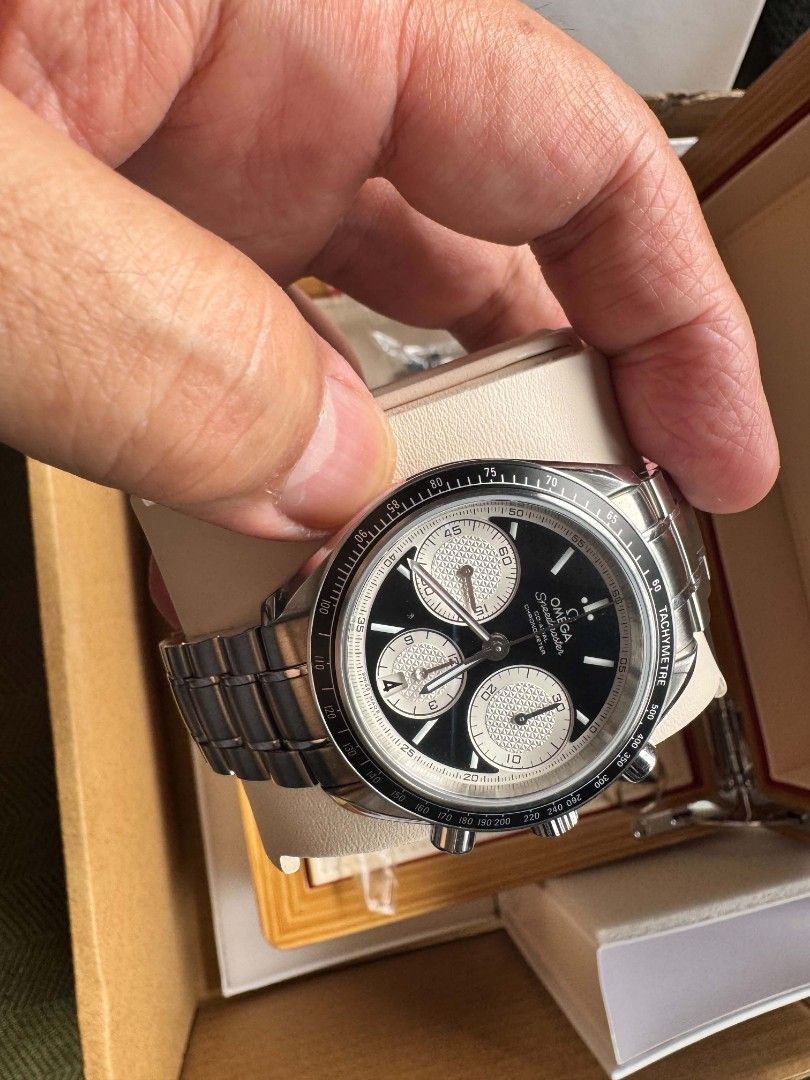 Omega Speedmaster Racing Chronograph (Category: Men's Watches) located in Mandaluyong City. Submitted by j.alonso (Listing ID 1449391880, Image 1). Description: 2025 Omega Speedmaster Racing Reverse Panda Chronograph Like new Used only a few times Complete set.