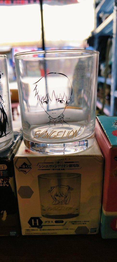 One Piece, Evangelion, and Wave Design Glasses (Category: Sunglasses & Eyewear) located in Bulacan. Submitted by babz30261 (Listing ID 1449358397, Image 2). Description: - Set of 3 collectible glasses - Designs include: One Piece character, Evangelion, and gold wave pattern - All glasses come with their original boxes - Ideal for anime fans and collectors - Also great as unique drinkware.