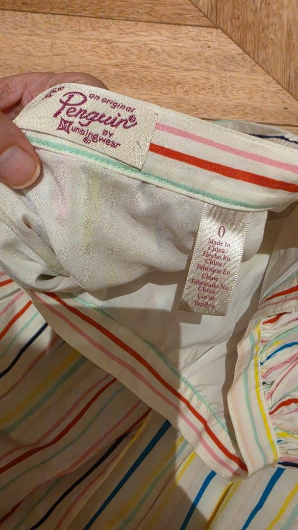 Original Penguin Striped Shorts Size 0 (Category: Sets or Coordinates) located in Muntinlupa City. Submitted by bindabella (Listing ID 1449479015, Image 2). Description: - Cute striped skirt from Original Penguin - Colorful stripe pattern - preppy! - Made with a cotton and silk blend. very cooling - Perfect for casual wear - Size 0 but fits me as an XS - Please check photos for more details *small rust marks on waist from hanger not noticeable* .