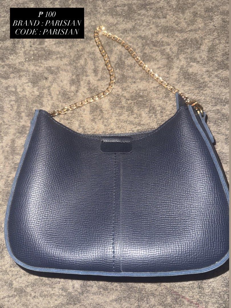 Parisian Blue Shoulder Bag (Category: Shoulder Bags) located in Batangas. Submitted by chaeeyi (Listing ID 1449357709, Image 1). Description: BRAND : Parisian MOP : GCASH (PAYMENT FIRST ONLY) MOD : JNT.