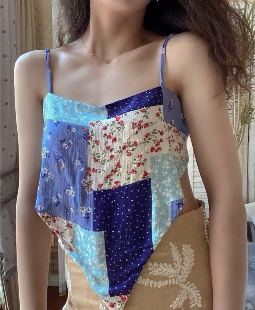 patchwork self tie top (Category: Sleeveless) located in Singapore. Submitted by duckyduckk (Listing ID 1449489146, Image 1). Description: .