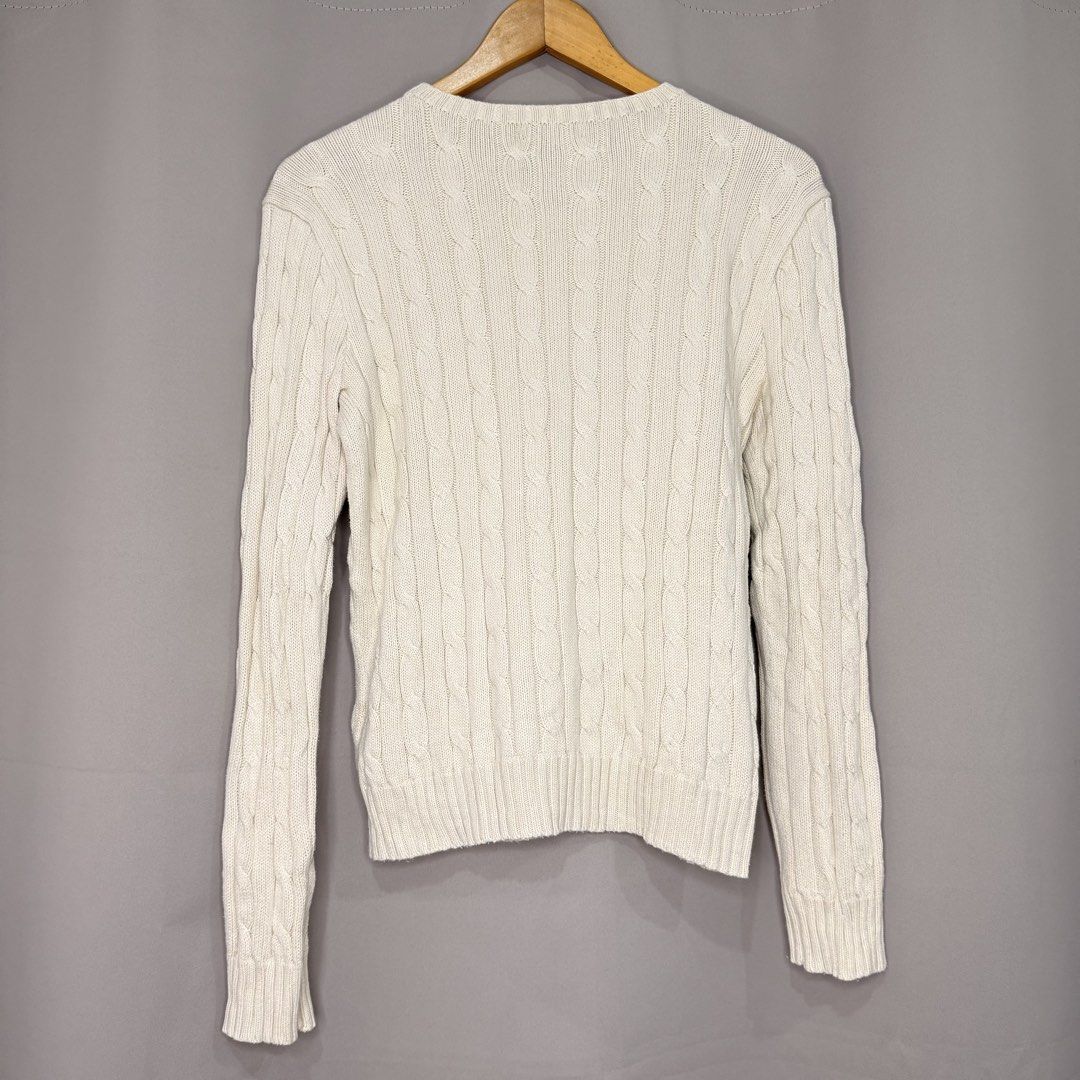 Polo Ralph Laurn Cable Knit Sweater (Category: Coats, Jackets and Outerwear) located in Manila. Submitted by saintjohnn (Listing ID 1449420007, Image 3). Description: Polo Ralph Laurn Cable Knit Sweater Width: 19" Sleeve: 27" Length: 22" Tag Size: Medium Condition: 10/10 No Issue ₱2,500.