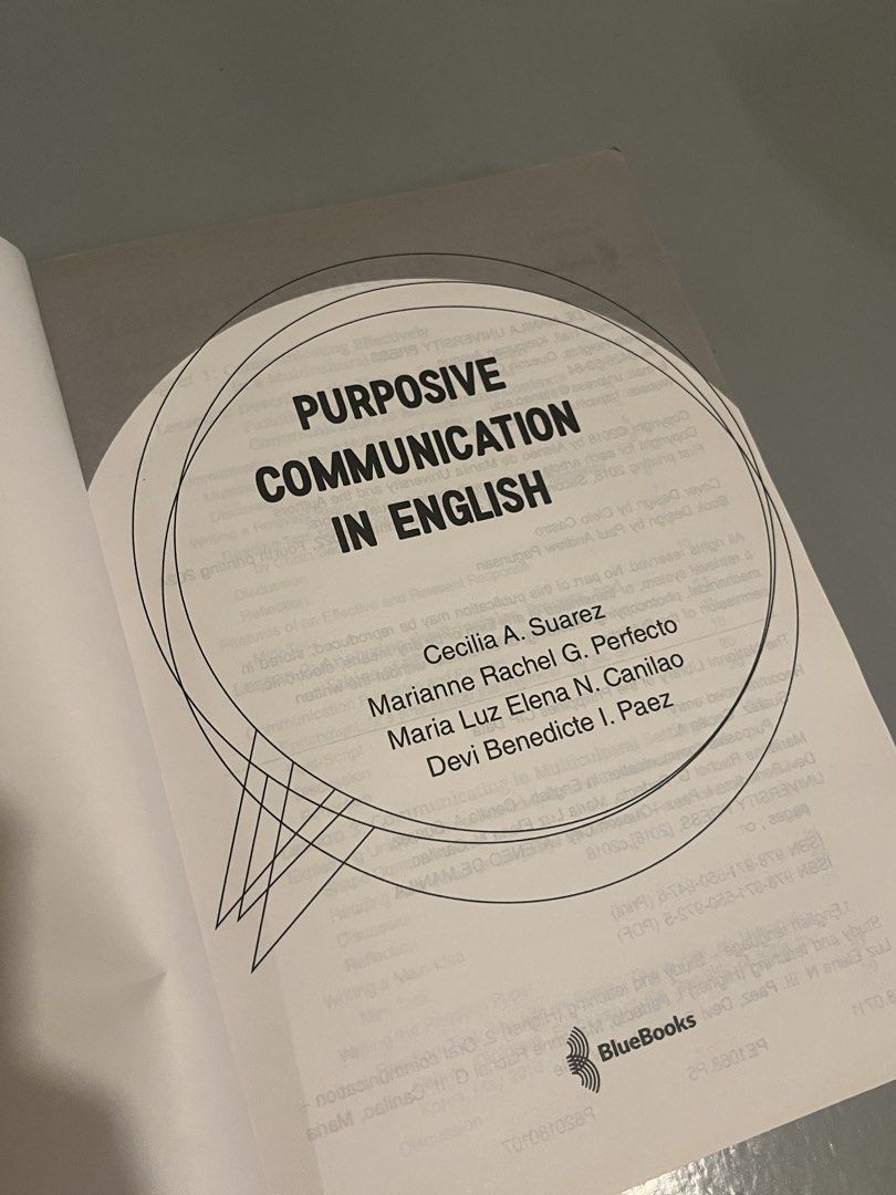 Purposive Communication in English Book (Category: Textbooks) located in Paranaque City. Submitted by andiesarchives (Listing ID 1449482119, Image 2). Description: For first year students, especially in ADMU:).