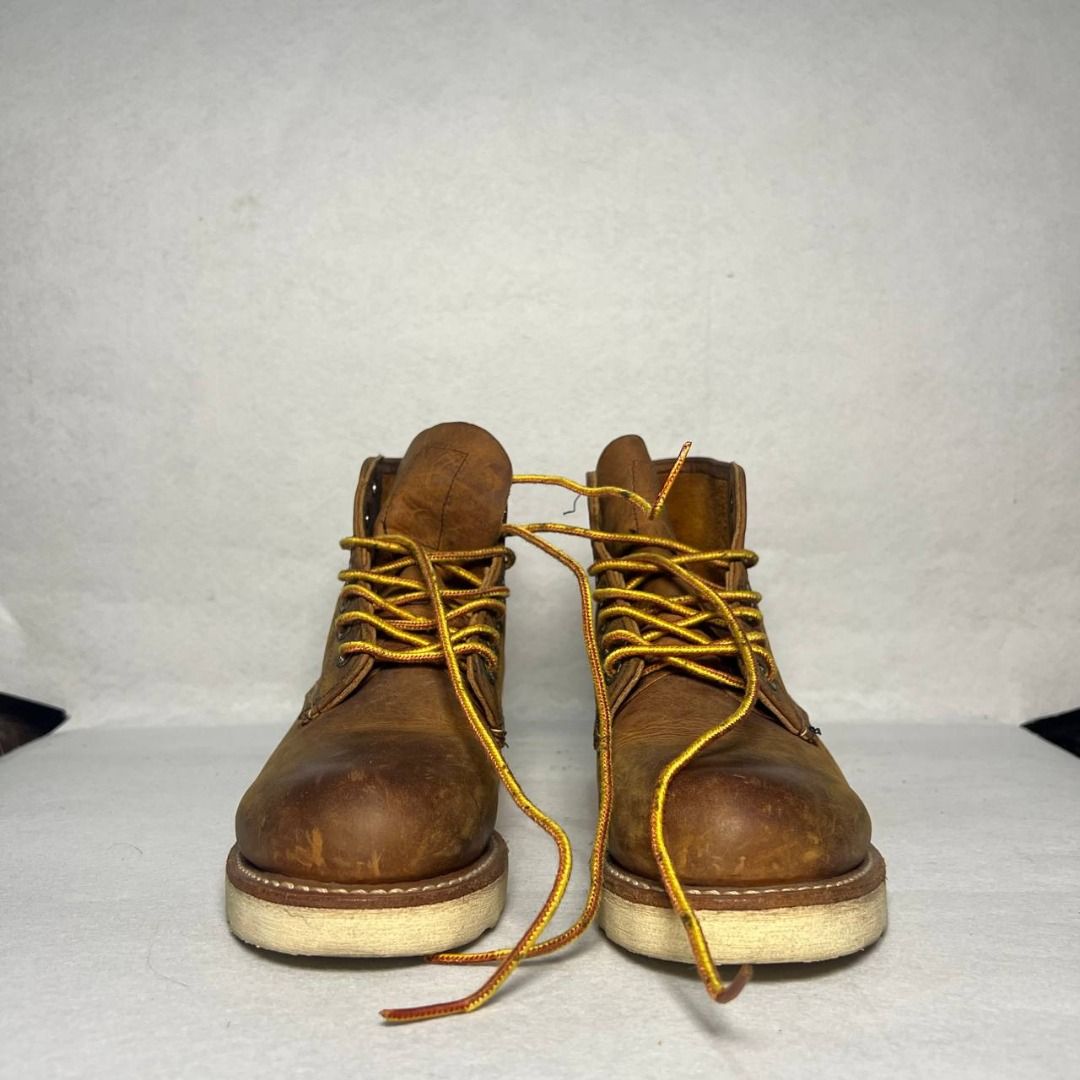 Red Wing Heritage Moc Toe Boots (Category: Boots) located in Mandaluyong City. Submitted by theroom501 (Listing ID 1449517855, Image 3). Description: Red Wing Men's Boot 9111 Copper Rough Condition: Well used Size on tag: 4 or 5 Issue: Need wash and oilstain scratch Price: 3000 Courier LBC JNT Lalamove.