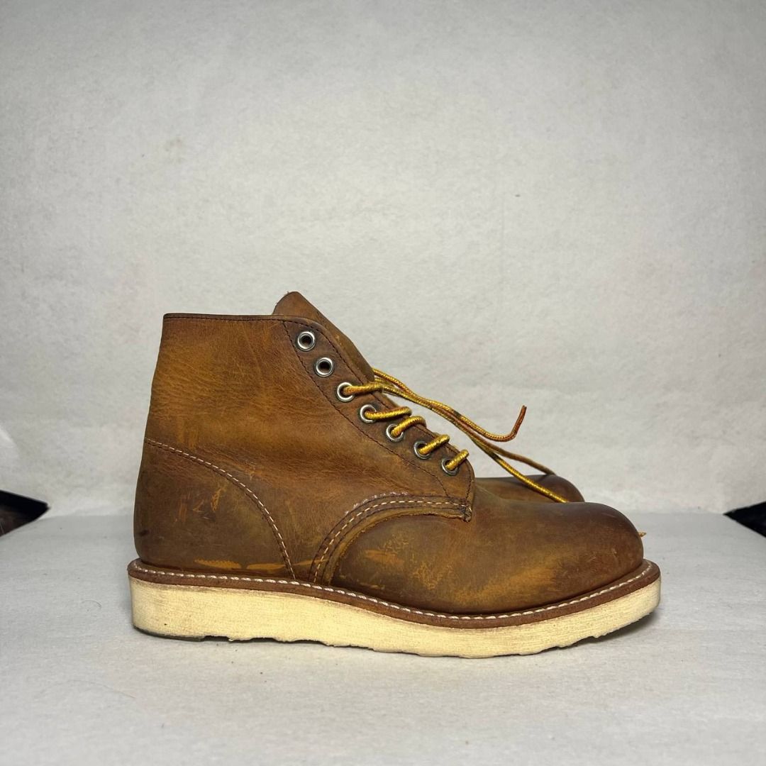 Red Wing Heritage Moc Toe Boots (Category: Boots) located in Mandaluyong City. Submitted by theroom501 (Listing ID 1449517855, Image 2). Description: Red Wing Men's Boot 9111 Copper Rough Condition: Well used Size on tag: 4 or 5 Issue: Need wash and oilstain scratch Price: 3000 Courier LBC JNT Lalamove.