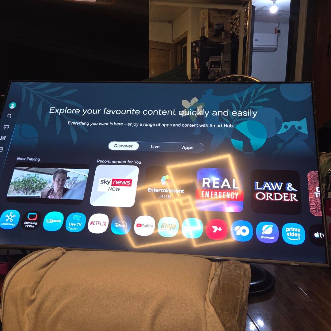 Samsung 65" QLed Smart TV (Category: TV) located in Taguig. Submitted by roma2701 (Listing ID 1449470932, Image 2). Description: Unit with remote No box No Stand Free Wall Bracket.