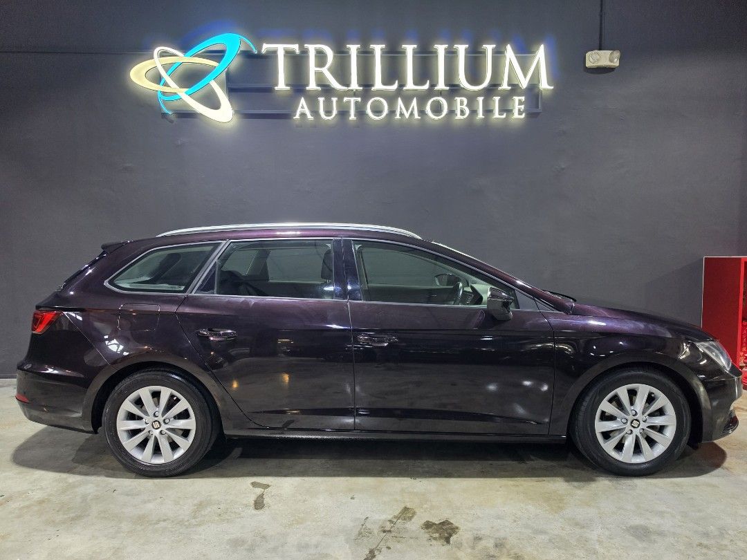 SEAT Leon Sport Tourer 1.0 TSI DSG Style (A) (Category: Used Cars) located in Singapore. Submitted by trillium.auto (Listing ID 1449411252, Image 3). Description: 🚘 Vehicle Features Featuring a 999cc, 3 cylinder, 12 valve TSI turbocharged engine, producing 116 Bhp and 200nm of torque, 7 speed dual-clutch gearbox. 🚘 Accessories 7-inch touchscreen, Apple CarPlay, Android Auto, Bluetooth, leather seats, 5-seater with spacious boot, LED automatic h