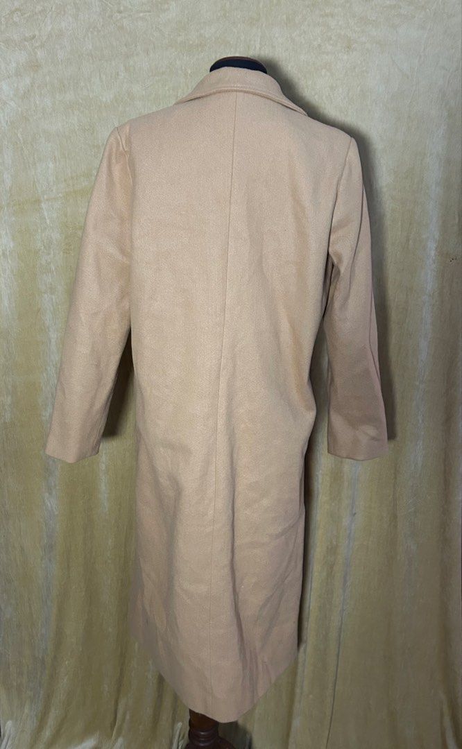 Shein Camel Longline Wool Blend Coat (Category: Coats, Jackets and Outerwear) located in Batangas. Submitted by mkjgb (Listing ID 1449532028, Image 3). Description: Length from shoulder is 45”. Width at waist is 21” (laid flat). - Classic camel longline coat - Single button closure - Two front pockets - Ideal for layering over any outfit - Versatile wardrobe staple - Perfect for cooler weather ❄️ Travel-Ready Winter Wear | Stylish • Cozy • Budget