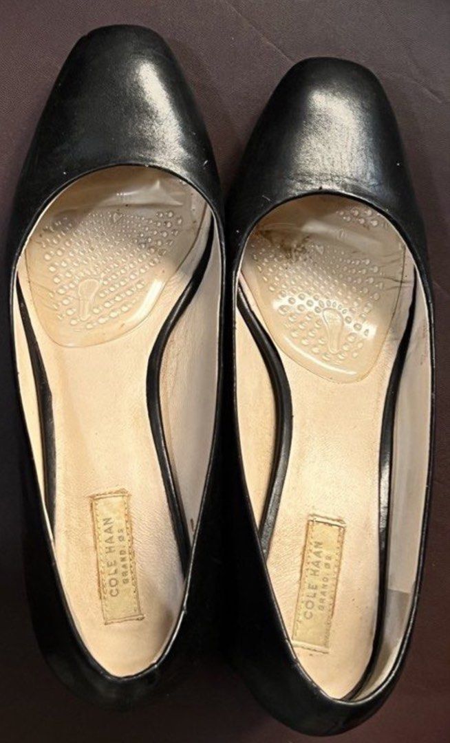 SHOES sold as BUNDLE (Category: Flats & Sandals) located in Bulacan. Submitted by rds.declutter (Listing ID 1449440137, Image 2). Description: - Three pairs of women's shoes, all size 8US (25cm). - Black Cole Haan leather flats with comfortable gel insoles. LIGHTLY USED - White mesh ballet flats featuring stylish ankle straps. BRANDNEW - Nude slides with chic clear block heels. LIKE NEW - Versatile collection suitable for various occasions..