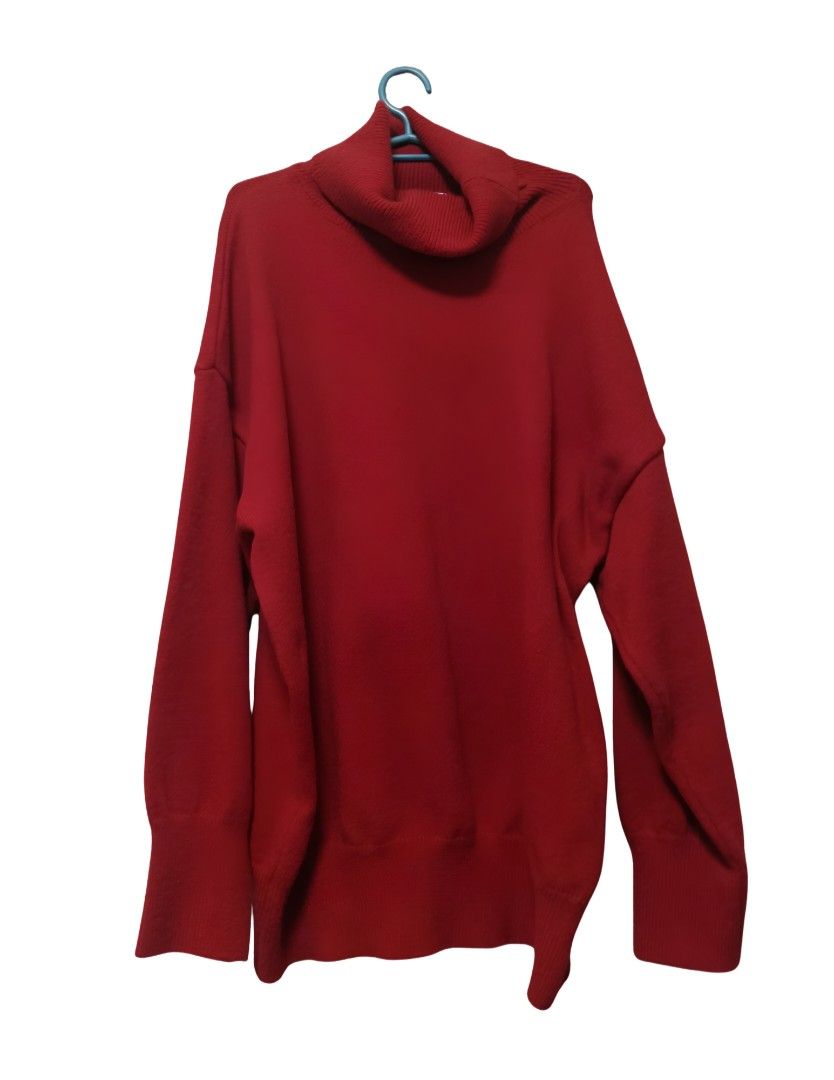 Sinsay Red Acrylic Blend Sweater Size L (Category: Coats, Jackets and Outerwear) located in Manila. Submitted by jncmps_ (Listing ID 1449481757, Image 1). Description: 📌 Condition: Preloved 📌 Issue/s: None (never been used) 📌 Color: Red/maroon 📌 Size: Large Bought this on surplus for 700 pesos ♡ Selling because I'm decluttering my closet. ♡ Color may vary slightly due to lighting. ♡ Please manage your expectations—this is a preloved item unle