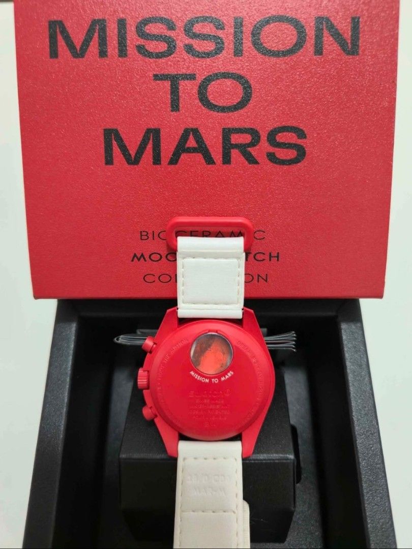 Swatch Omega Mission to Mars (Category: Luxury Watches) located in Manila. Submitted by jac_prcs (Listing ID 1449392954, Image 2). Description: Moonswatch Mission To Mars GOOD AS NEW - fitted only I only collect, I dont wear. With screen protector Newly replaced battery Complete inclusion With recelpt Price is fixed. No last price inquries. Store price now is P17,000 Meet up is Sta. Ana, Manila or Katipunan, QC.