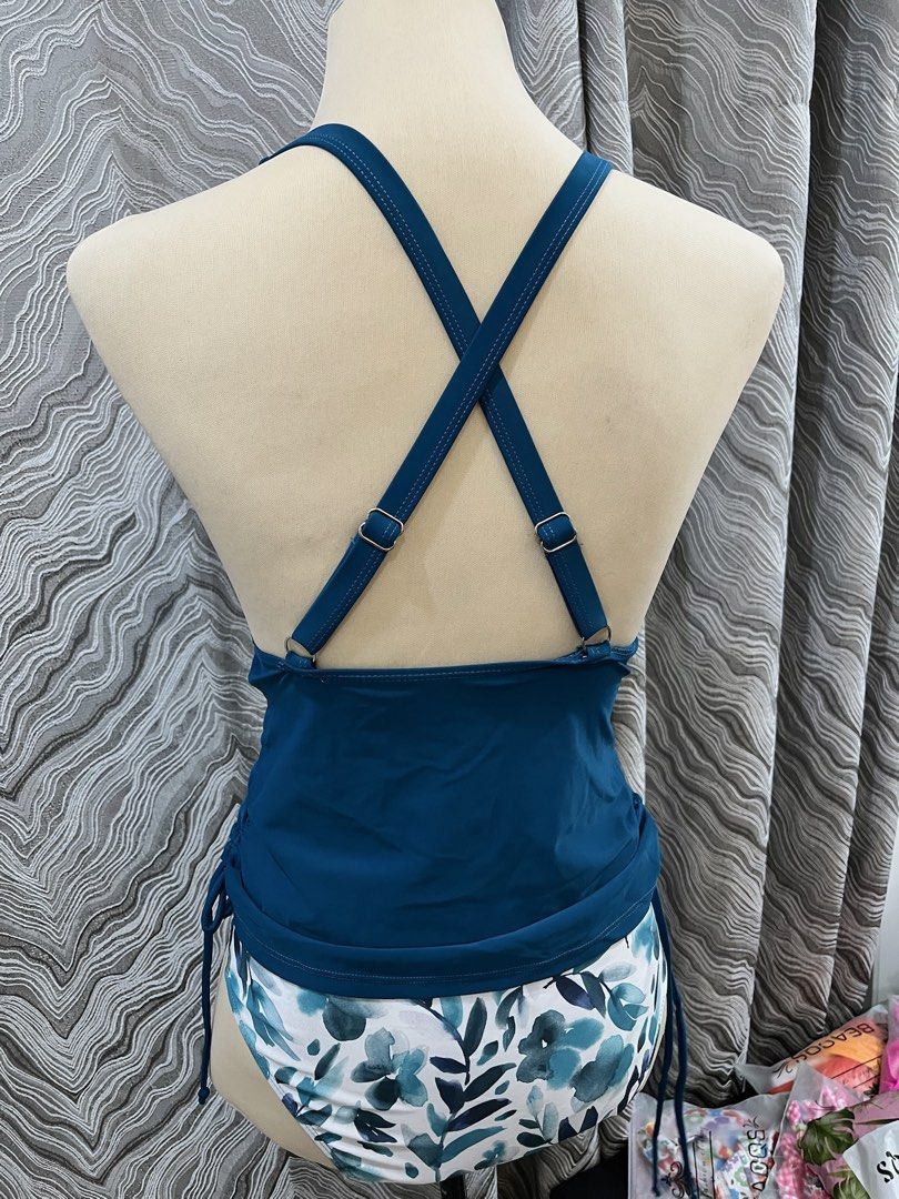 Teal Ruched Floral Tankini (Category: Bikinis & Swimsuits) located in Mandaluyong City. Submitted by cherie.stashapparel (Listing ID 1446224412, Image 2). Description: .