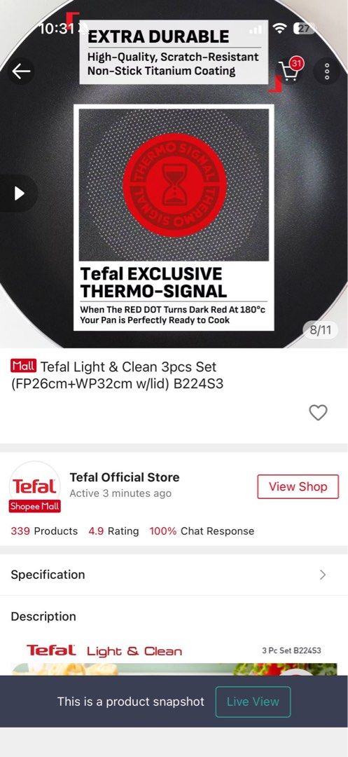 Tefal Light & Clean Frying Pan Set508504444021002247