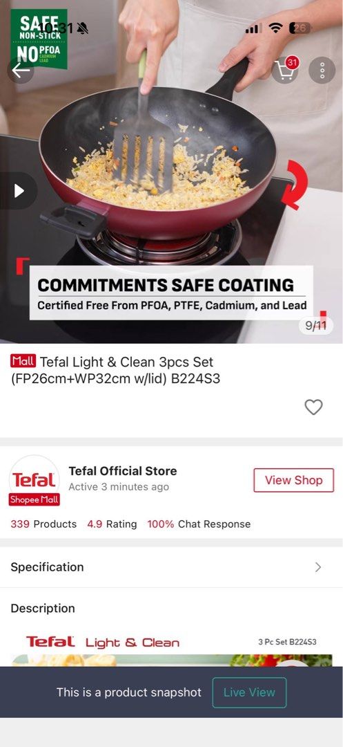 Tefal Light & Clean Frying Pan Set508504444021002248