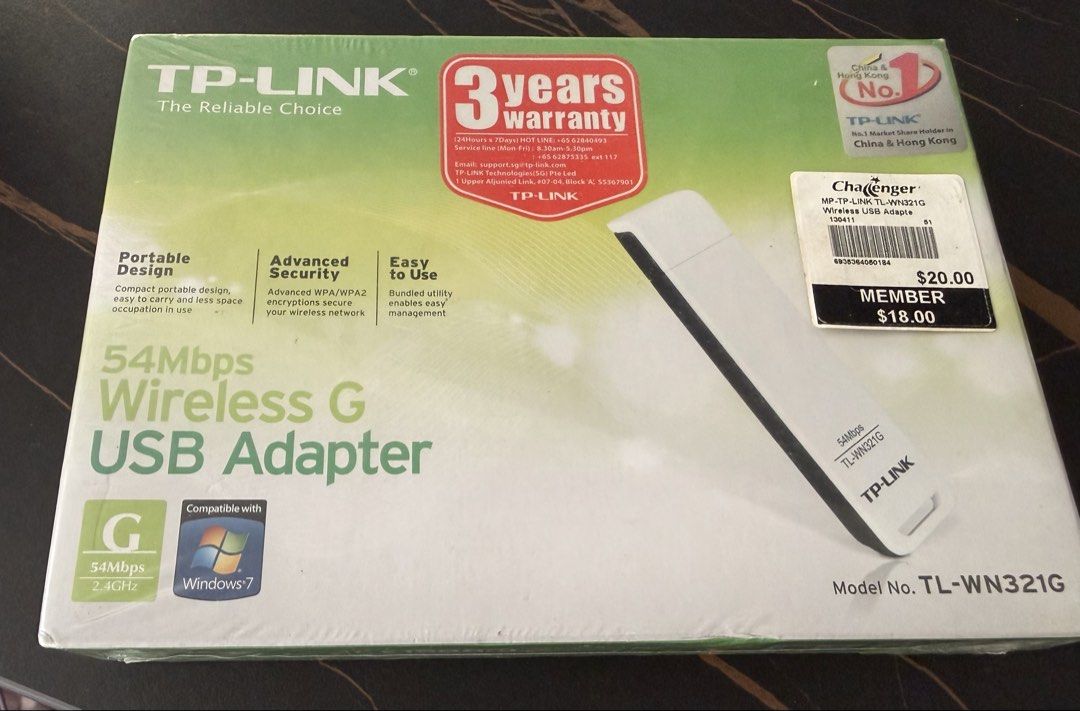 TP-Link TL-WN321G 54Mbps Wireless G USB Adapter