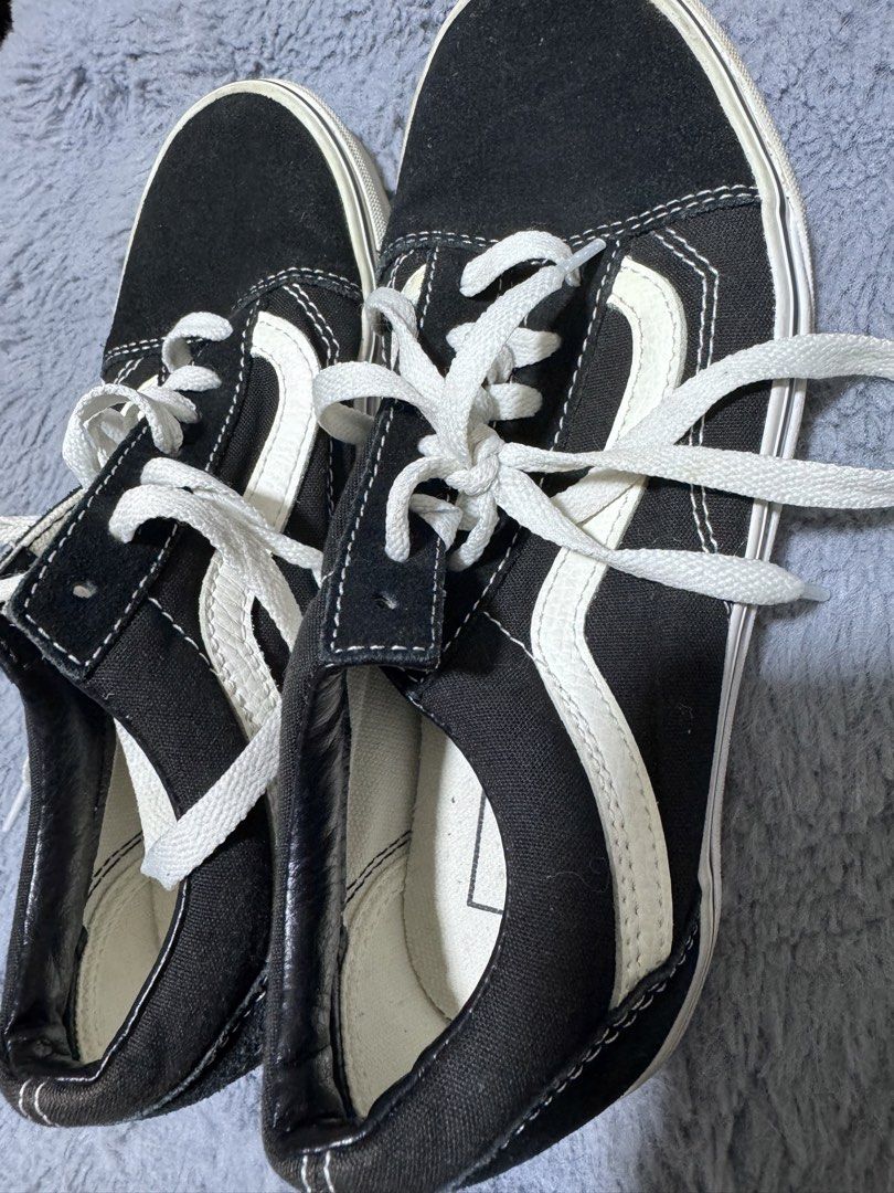 Vans Old Skool Black White Canvas Suede Shoes (Category: Sneakers) located in Quezon City. Submitted by kerolrocks (Listing ID 1449419103, Image 1). Description: - Classic Vans Old Skool sneakers - Color: Black canvas and suede upper with white side stripe - Laces and sole: White - Origin: Made in Vietnam - Size: US Men's 5 / US Women's 6.5 - Perfect for everyday wear - Condition: Good, with some signs of use on the soles but plenty of life left.