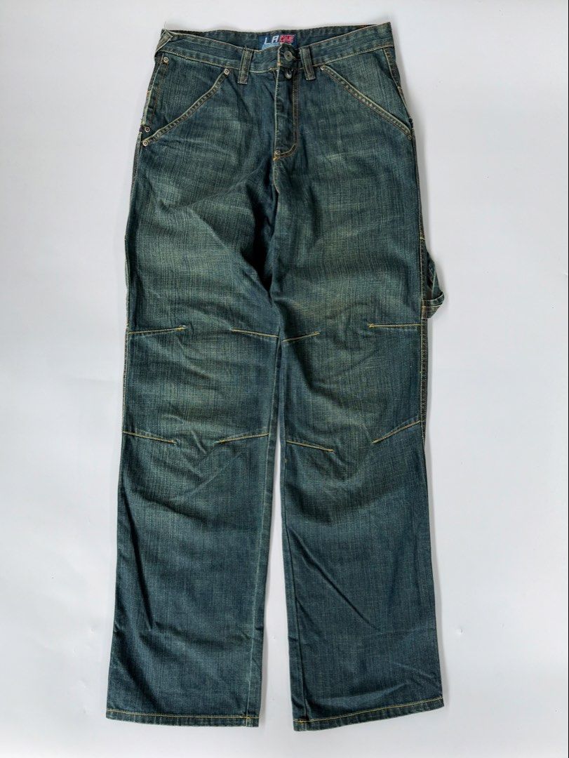 Vintage La Cable Y2k Double Knee Carpenter Pants (Category: Jeans) located in Baguio. Submitted by themgarbage (Listing ID 1449530276, Image 1). Description: Size tagged:31 Issue:none Waistline:31 Length:44 Thigh:13 Opening:9.5.