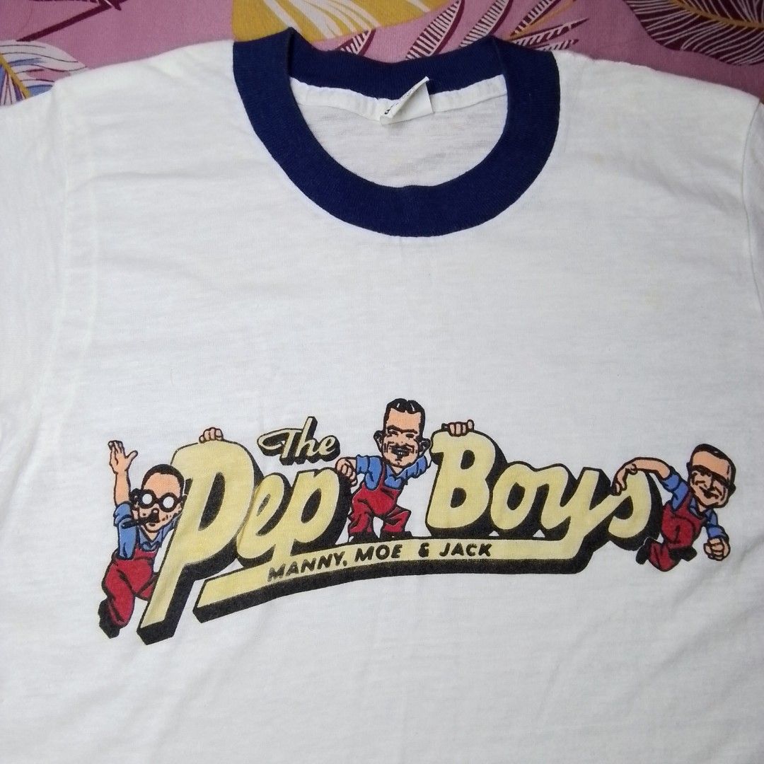 Vintage The Pep Boys (Category: Activewear) located in Manila. Submitted by arn_thrifts (Listing ID 1449447056, Image 3). Description: VINTAGE THE PEP BOYS MANNY.MOE & JACK 1K+SF DIMES 15X26.5 9/10 CONDITION.