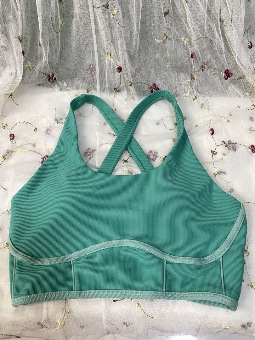 WILO Activewear (Category: Activewear) located in Taytay. Submitted by cami0110 (Listing ID 1449478708, Image 1). Description: - Teal ribbed sports bra from WILO Active - Features a stylish criss-cross back design - Supportive underbust band for a secure fit - Made from a comfortable nylon and spandex blend - Versatile for workouts or everyday casual wear.