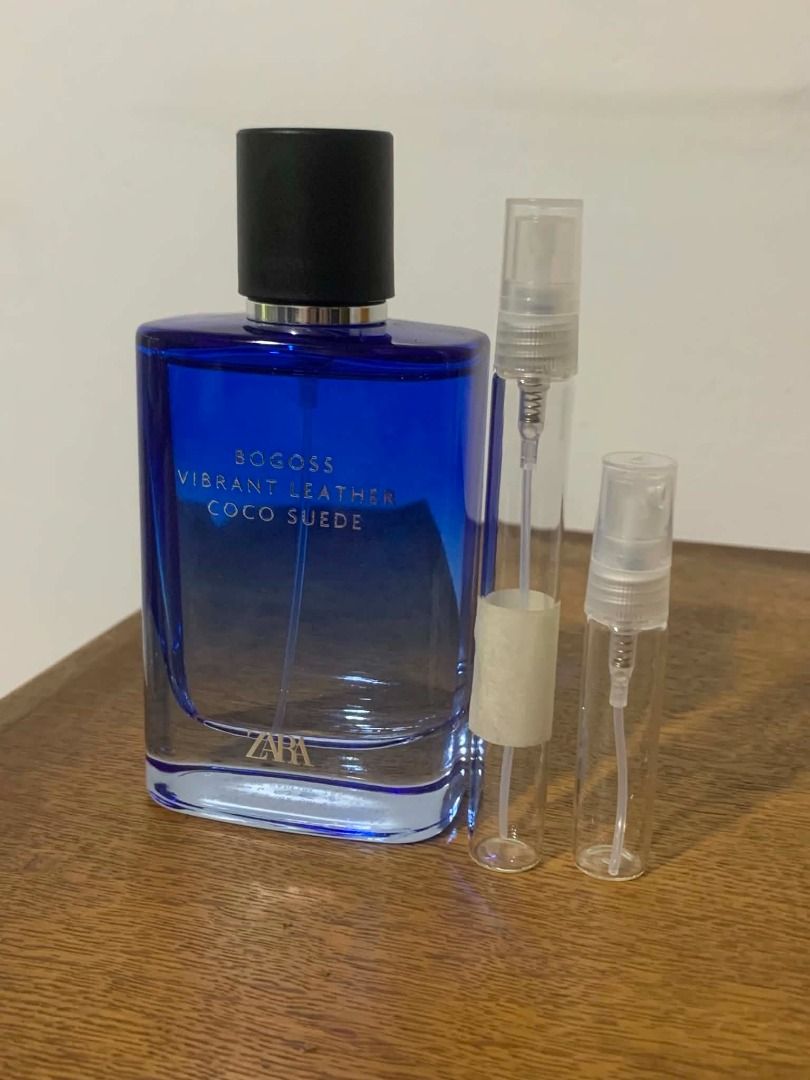 Zara Vibrant Leather Bogoss Coco Suede - EDP/Perfume Decant (Category: Fragrance & Deodorants) located in Quezon City. Submitted by idlip (Listing ID 1449437256, Image 1). Description: These are decants! Not the entire bottle of perfume. :) Kindly provide time for this as the decant bottles might not be readily available. Authentic "Vibrant Leather Bogoss Coco Suede" EDP by Zara 2 ml - P30 5 ml - P75 (*Purchased in 2026 in-store. Last photo in se