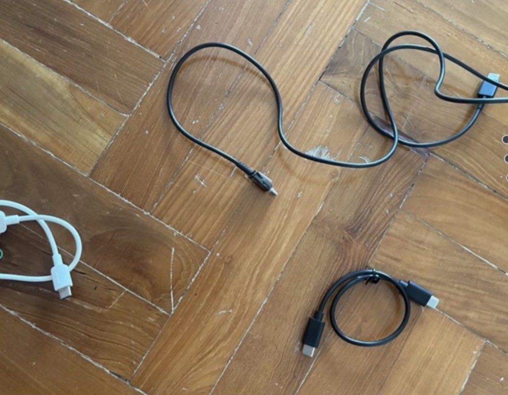 A bundle of 3 USB Charging Cables - USB-A, USB-C, Micro USB