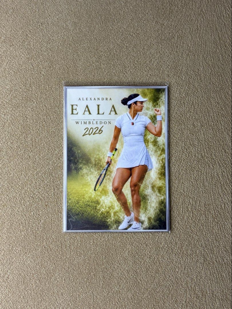 Customized Alex Eala Collection Card Wimbledon 2026 (Category: Raw Singles) located in Pasig City. Submitted by itsginnyfig (Listing ID 1449579511, Image 1). Description: FOR SALE Customized Alexandra Eala Wimbledon Collection Card 🎾 * Year: 2026 * Condition: Brand New * Perfect for: Tennis fans and collectors * Ideal for autograph signings Location: Pasig landmark near Sta Lucia or Eastwood Shipping: via Lalamove, or J&T (buyer’s expense and ri