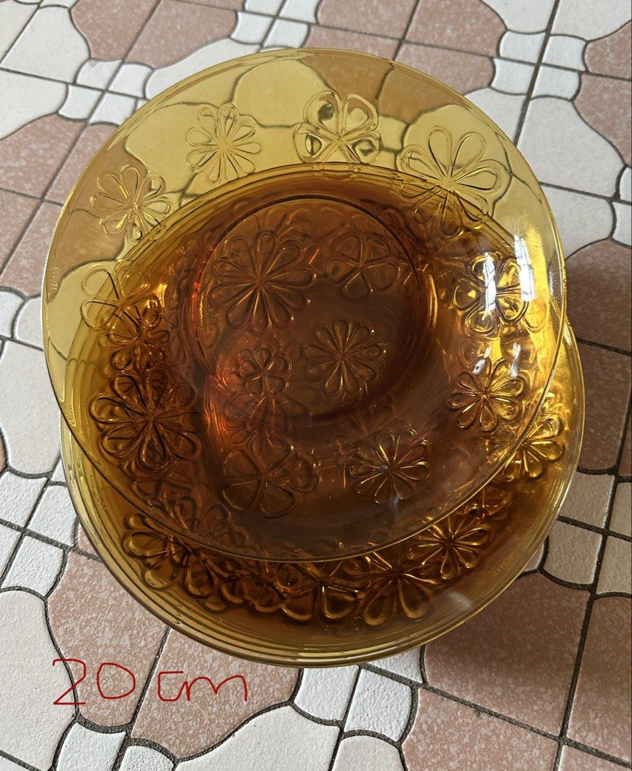 Amber Glass Dinner Plates Set508965571244871683