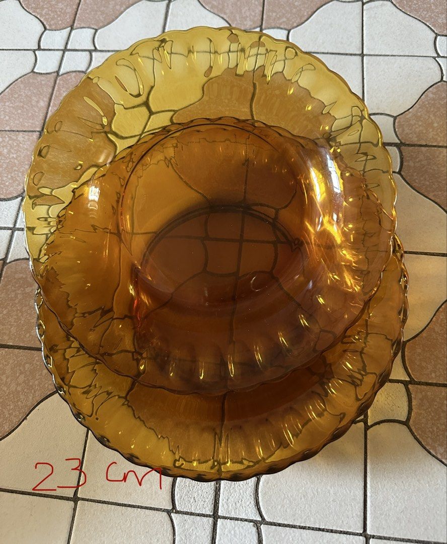 Amber Glass Dinner Plates Set508965571244871682