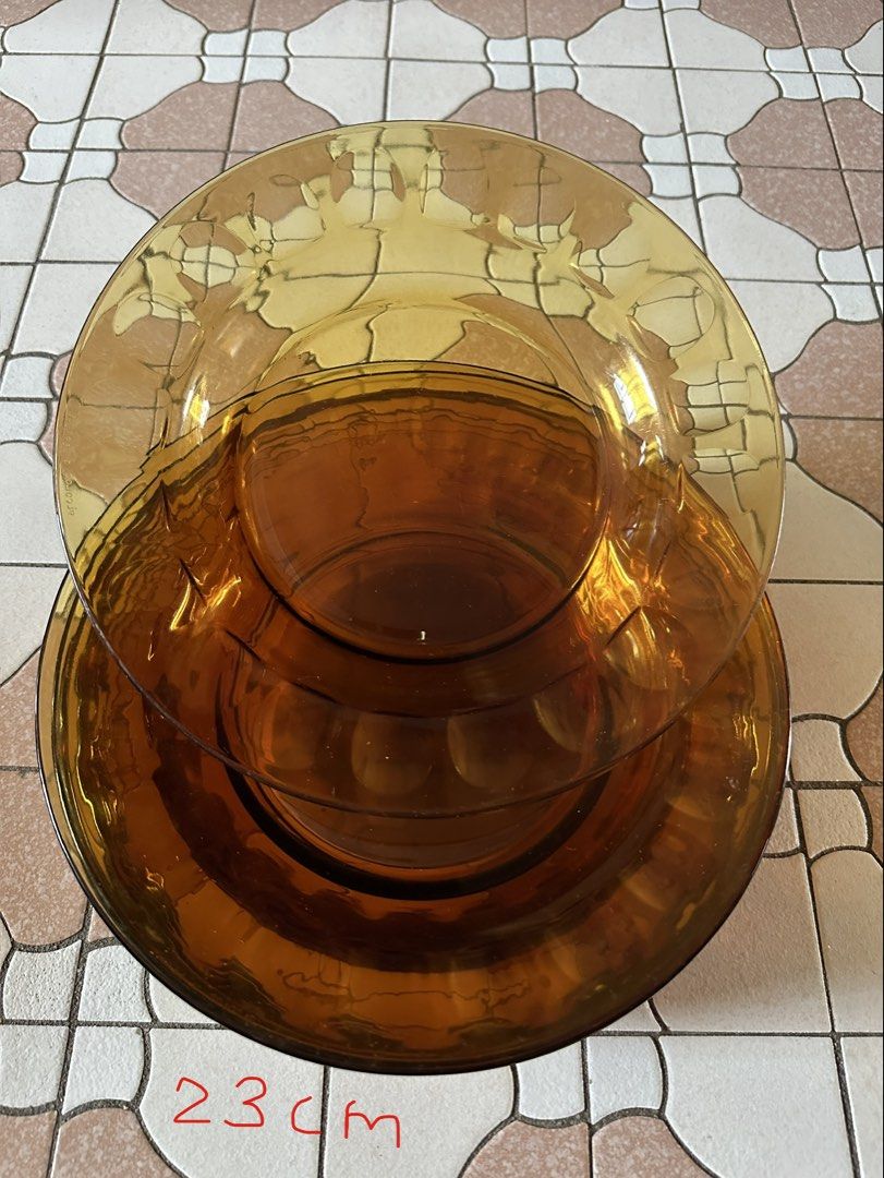 Amber Glass Dinner Plates Set508965571244871684