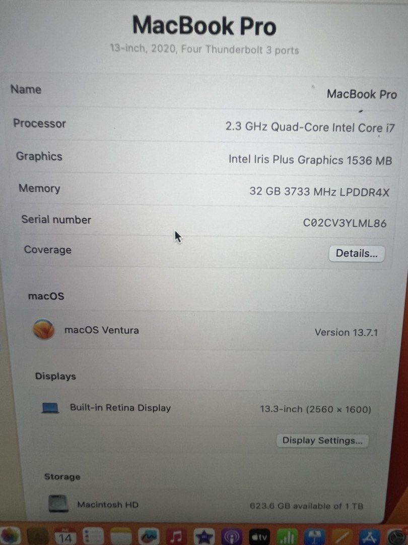 Apple MacBook Pro 13-inch 32GB 1TB509015179070679047