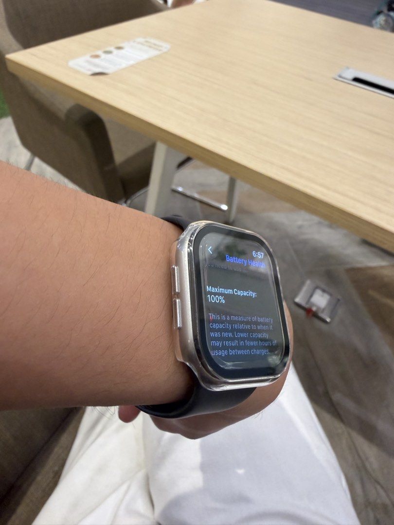 Apple Watch Series 11 42mm (Space Gray) (Category: Wearables & Smart Watches) located in Makati City. Submitted by i_declutter.mnl (Listing ID 1449650740, Image 3). Description: - Apple Watch Series 11 - 42mm Aluminum Case - GPS Model - Comes with Dark Grey Sport Band - Includes Clear Protective Case - Works perfectly, no issues.