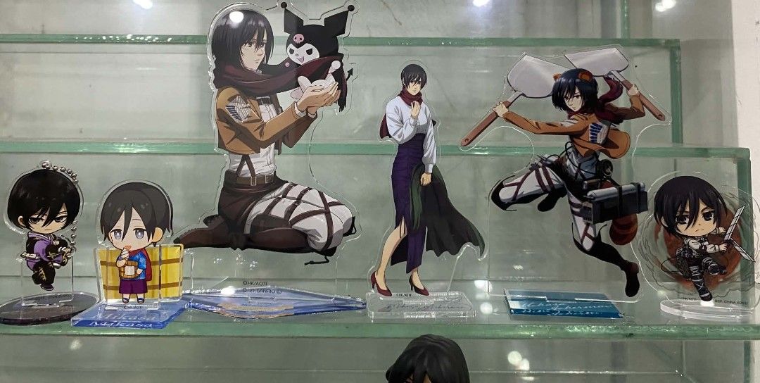 Attack on Titan Mikasa Ackerman Acrylic Standees Set (Category: Figurines & Statues) located in Caloocan City. Submitted by MovesLikeJeager (Listing ID 1449626009, Image 1). Description: - Set of Attack on Titan Mikasa Ackerman acrylic standees - Features various poses and a cute chibi version - Includes a special collaboration piece with Kuromi - Ideal for any Attack on Titan fan's collection - Perfect for displaying on desks or shelves.