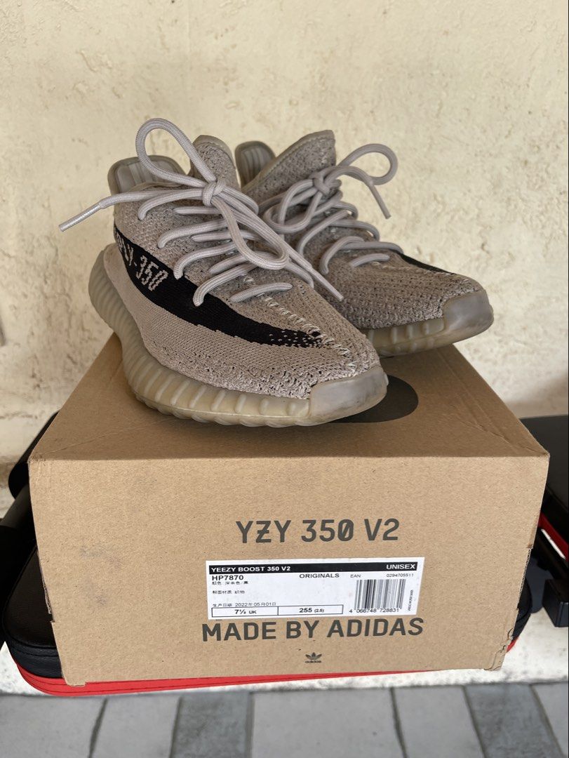AUTHENTIC Yeezy Boost 350 V2 "Slate" (Category: Sneakers) located in Quezon City. Submitted by eraaah_ (Listing ID 1449553765, Image 2). Description: - Adidas Yeezy Boost 350 V2 “slate” - Colorway: Slate (Gray Black) - Size: 255 (US 7.5) 26 cm - Includes original box -Bought in Macau -Lady Owned -Used but not Abused. See picture appreciate in person RFS: decluttering -SF shouldered by buyer -Meet Up SM Sucat .