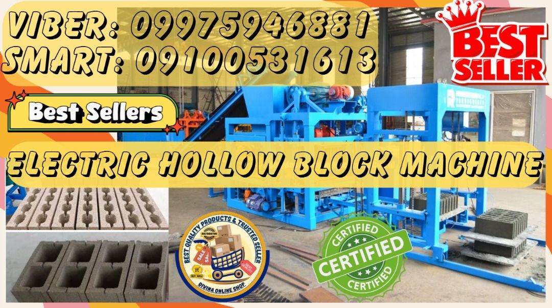 Automatic Sand Cement Hollow Block Making Machine Sale Now (Category: Industrial Equipment) located in Caloocan City. Submitted by mitchellegold.141 (Listing ID 1449582034, Image 1). Description: 🌏 We Can Deliver Nationwide 👉 AP Cargo, LBC & Lalamove (🛳️ Sea /✈️ Air Freight) 📍 HURRRYYYY!!! BUY NOW!!! & GET LESS DISCOUNT 📍 WE'RE ON SALE ❗️ Price: 1,965,600 🎀 QTJ4-25 Fully Automatic Concrete Block Making Machine ✅💯 Guaranteed Seller ✅ High Q