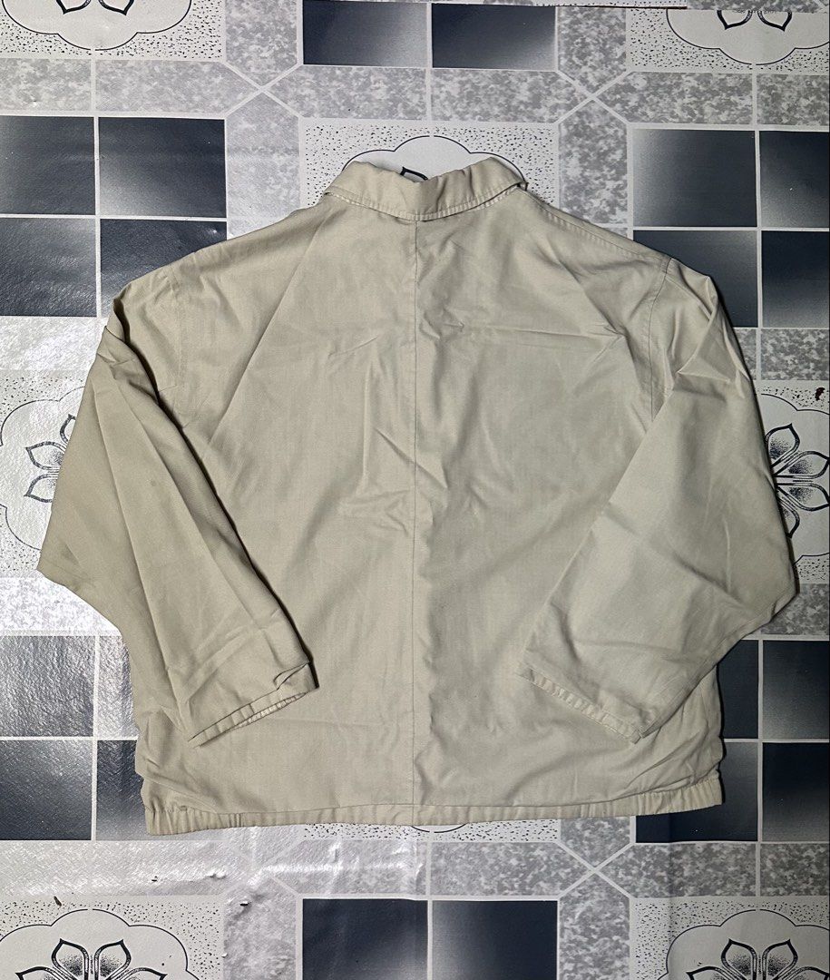 Balenciaga reversible jacket (Category: Coats, Jackets and Outerwear) located in Tuaran. Submitted by thrifty_item (Listing ID 1449683706, Image 2). Description: Balenciaga reversible harrington jacket CONDITION : 8.7/10 SIZE : BOLEH RJK GMBR MADE : ( ? ) ITEM : PRELOVED ( 🚨 ) - Rujuk gmbr NO. 3 bahagian yg di bulat ada kesan pudar. -Rujuk gmbr akhir, ada kesan stain sikit dekat legan dan ada kesan distressed sikit. PENGHANTARAN : J&T DFOD📮 NEG