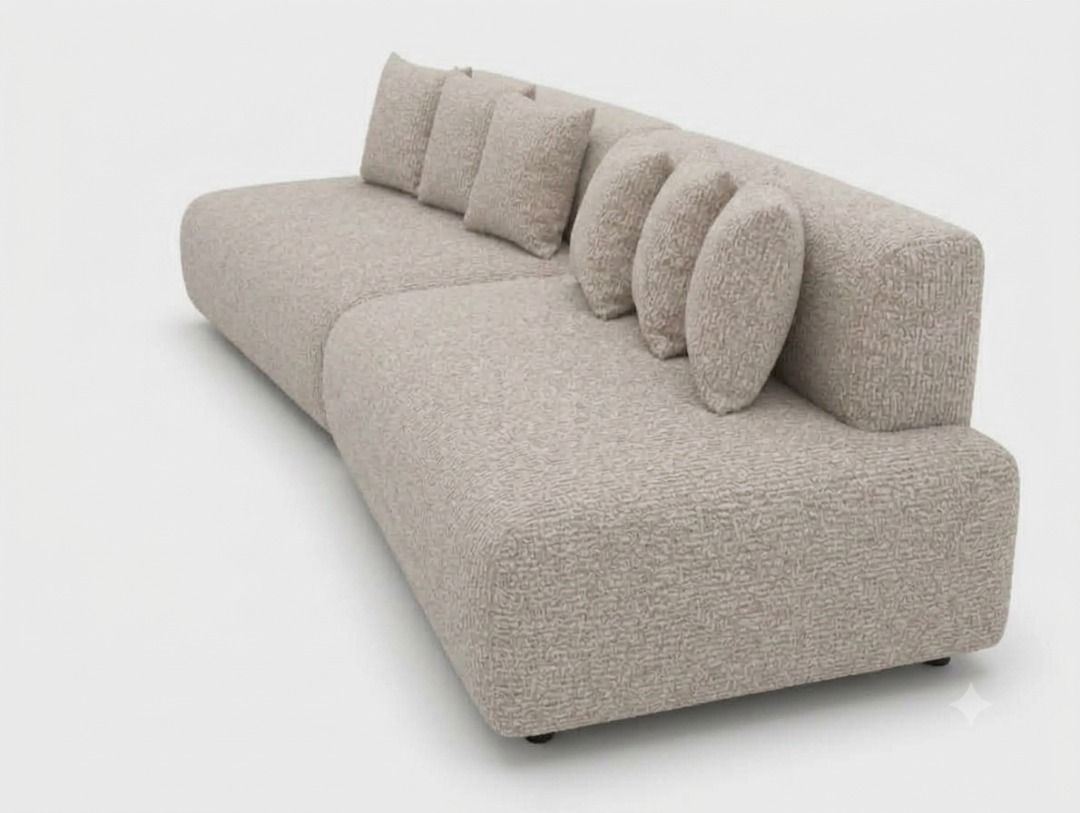 BERRAH CURVES SOFA (Category: Sofas) located in Caloocan City. Submitted by fabs9191290440 (Listing ID 1449540416, Image 1). Description: - Upholstered in a textured, neutral fabric - Includes multiple throw pillows for extra comfort and style - Can be arranged in various configurations to suit your space - Ideal for living rooms or lounges - Will give discount once sure buyer.