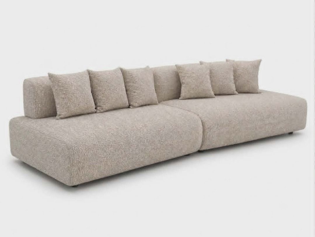 BERRAH CURVES SOFA (Category: Sofas) located in Caloocan City. Submitted by fabs9191290440 (Listing ID 1449540416, Image 2). Description: - Upholstered in a textured, neutral fabric - Includes multiple throw pillows for extra comfort and style - Can be arranged in various configurations to suit your space - Ideal for living rooms or lounges - Will give discount once sure buyer.