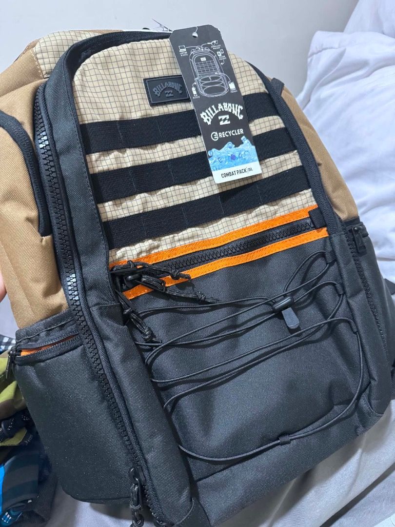 Billabong Combat Backpack (Category: Backpacks) located in Manila. Submitted by yousurname (Listing ID 1449738425, Image 1). Description: Brand new with tag Unused Khaki and black color Adjustable cord Multiple pockets .