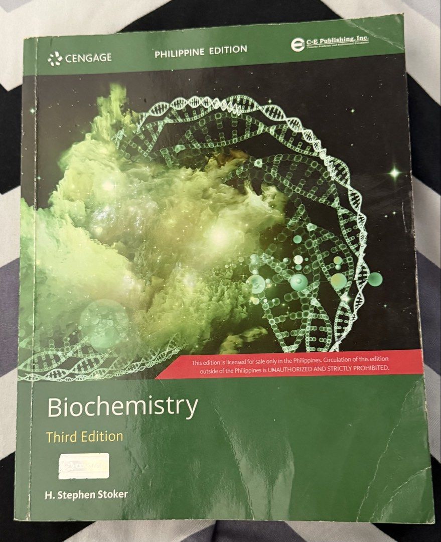 Biochemistry Third Edition by H. Stephen Stoker (Philippine Edition) (Category: Textbooks) located in Manila. Submitted by nayeoniescart (Listing ID 1449588280, Image 1). Description: WTS LFB MEDICAL TECHNOLOGY BOOKS IN GOOD / MINT CONDITION - LITTLE TO NO ANNOTATIONS Mop: gcash Mod: JNT / lalamove / meet up around ust (can do cash) — prices are negotiable Biochemistry 3rd edition by Stephen stoker - ₱300 — with minimal annotations — visible yell