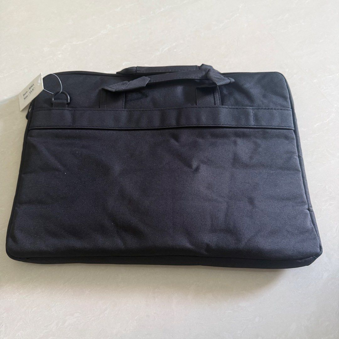 Black Laptop Bag with Handle and Strap