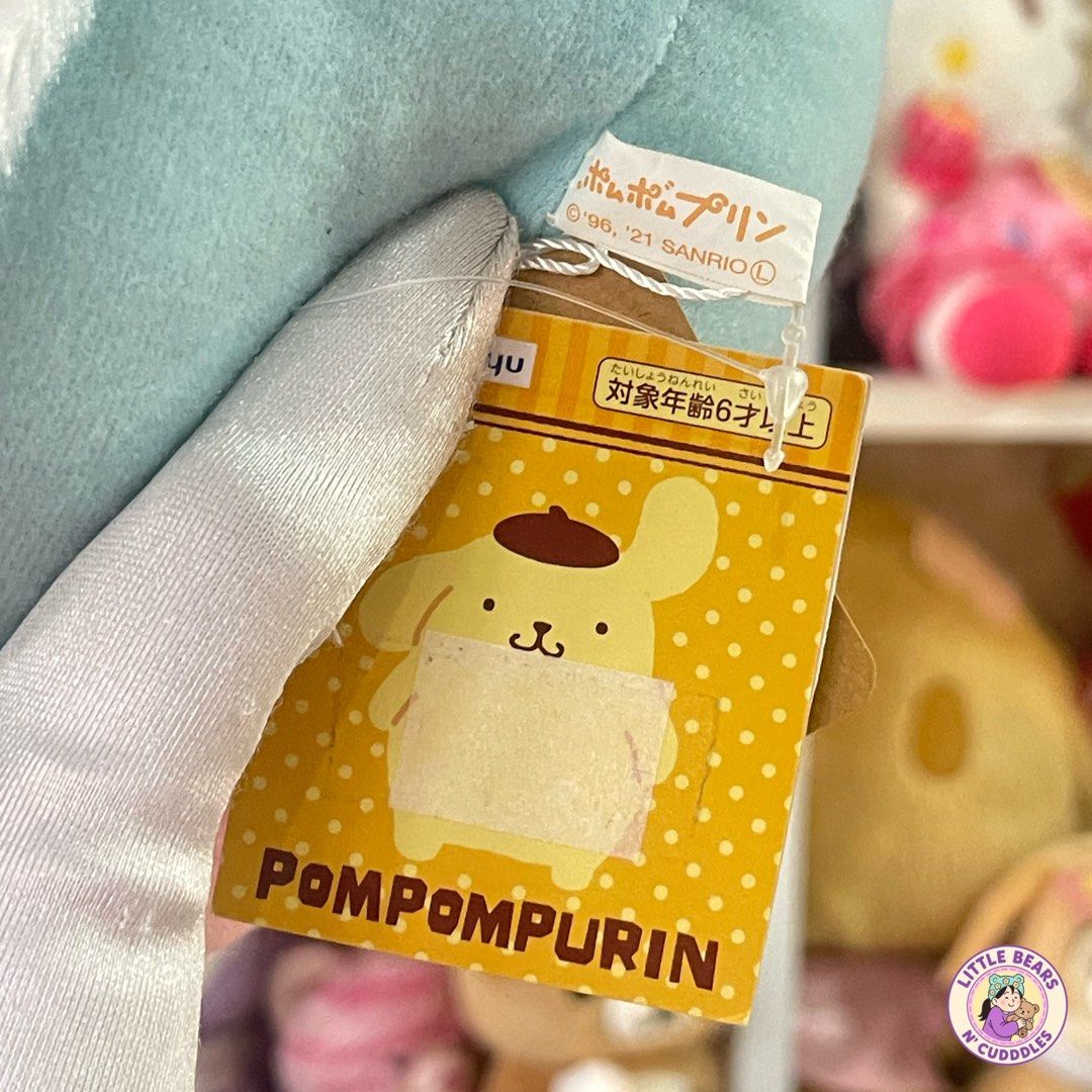Blur Snow Pompompurin Sanrio Plush (Category: Plushies & Soft Toys) located in Manila. Submitted by littlebearsncuddles (Listing ID 1449642285, Image 2). Description: 🏷️ With paper tag 🌸 10/10 condition 🌸 size: Medium Size 🌸 Without issue 🍬 Brand: Sanrio.