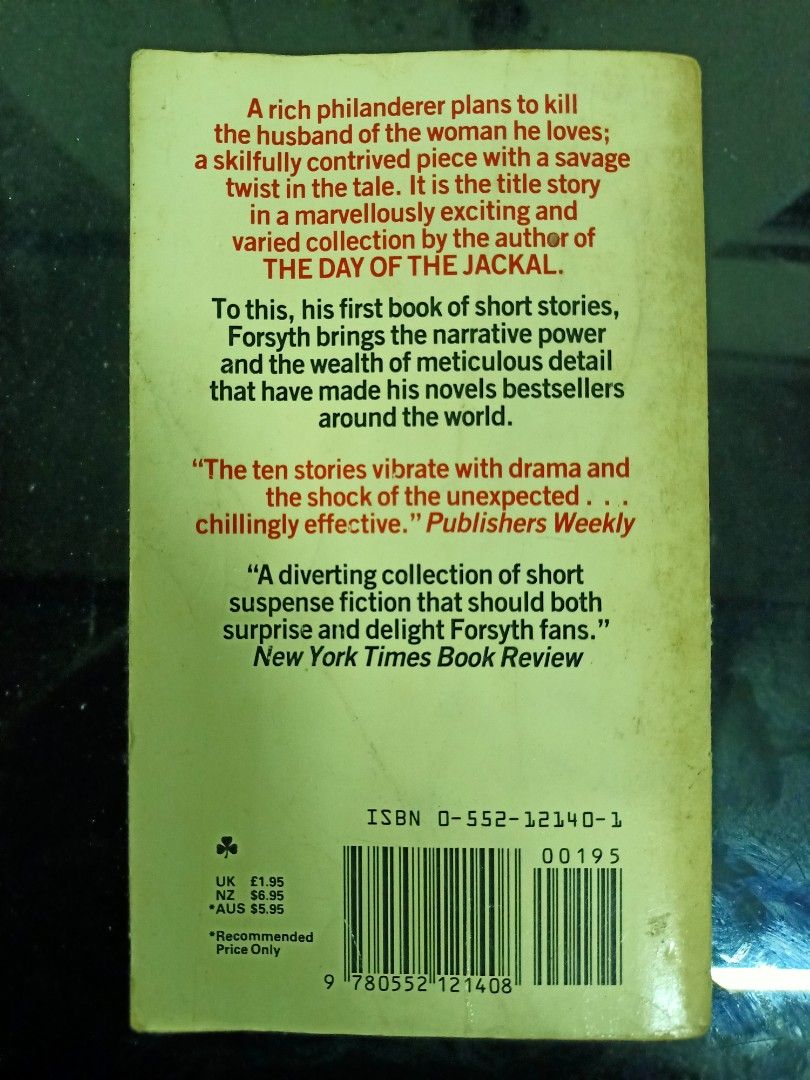 BOOK No Comebacks (Category: Storybooks) located in Kuala Selangor. Submitted by radiomoviespace (Listing ID 1449614357, Image 2). Description: novel by Frederick Forsyth.