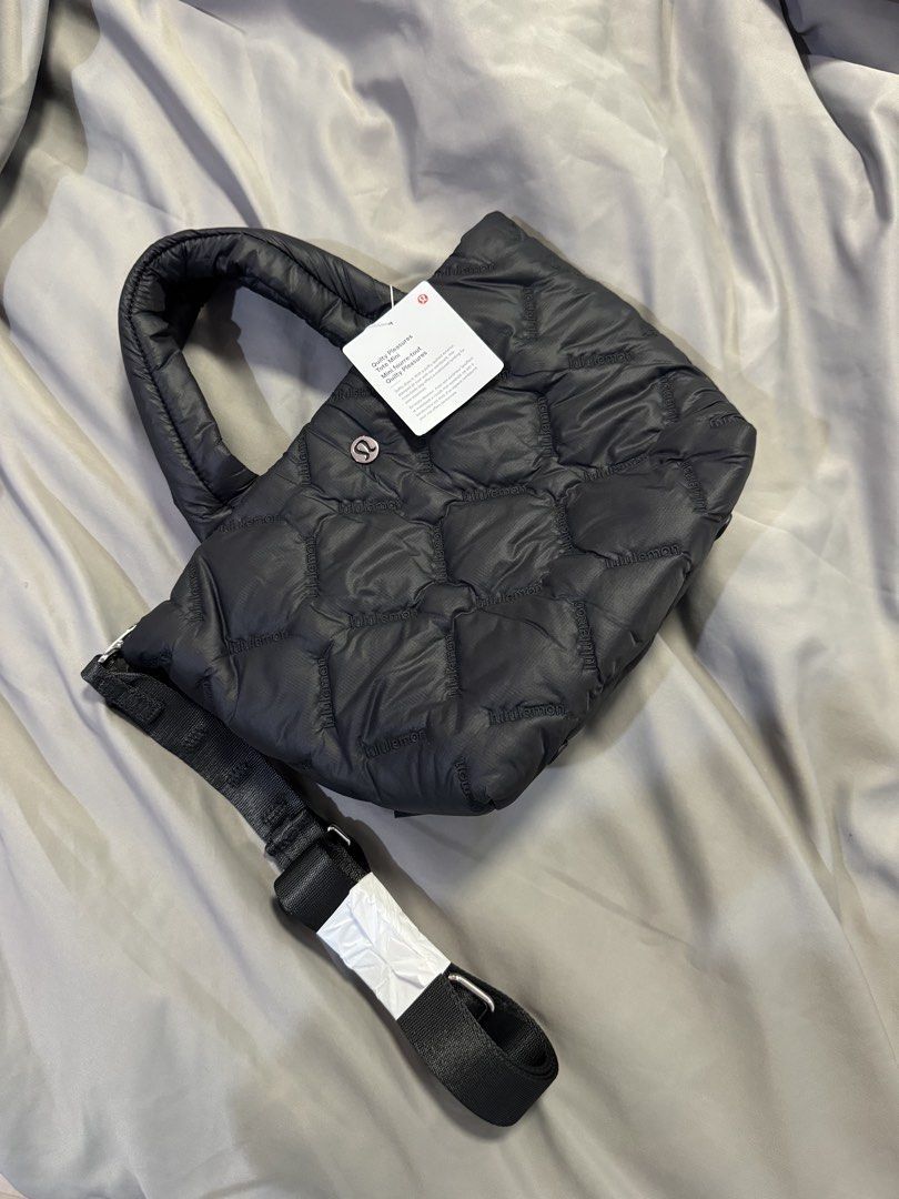 BRAND NEW AUTHENTIC Lululemon Quilty Pleasures Mini Tote (Category: Tote Bags) located in Quezon City. Submitted by closetofcoco (Listing ID 1449637165, Image 1). Description: GUARANTEED AUTHENTIC PM FOR INQUIRIES NO LOW BALLING.