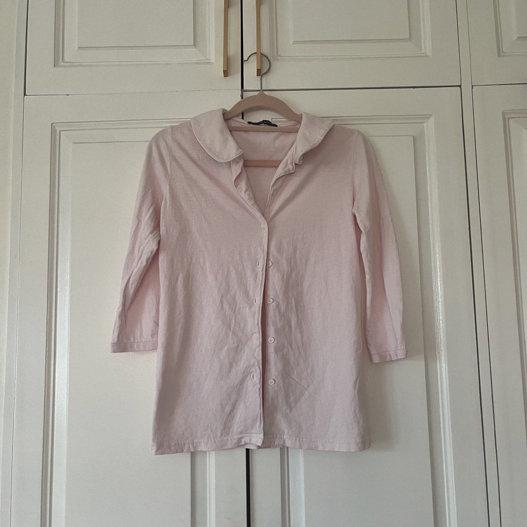 Brandy Melville Pink Button-Up Shirt (Category: Shirts) located in Paranaque City. Submitted by impulsiveasf (Listing ID 1449613245, Image 1). Description: can’t find name of the top but got this from their korea branch .