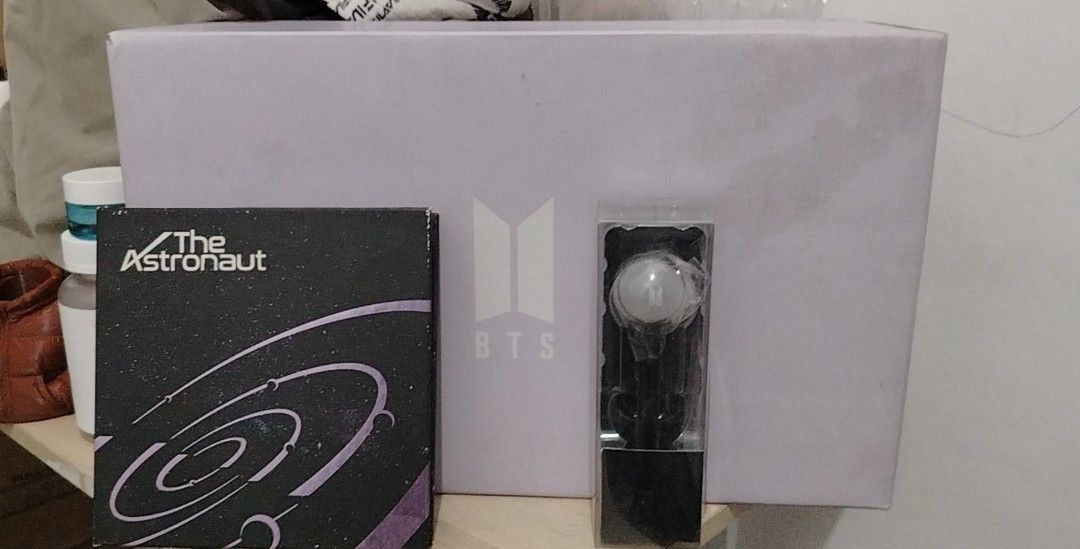 BTS Official Lightstick "The Astronaut" Jin (Category: K-Wave Merchandise) located in Quezon City. Submitted by luckyhorse_d2c209 (Listing ID 1449688051, Image 2). Description: - Jin 'The Astronaut' solo lightstick - Brand new, in original packaging - Lightstick comes in its protective plastic case - BTS Merch 2 unsealed but not used - A must-have for any BTS ARMY! Makati area.