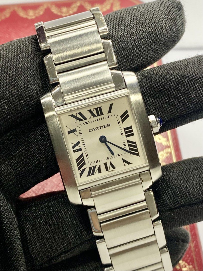 Cartier Tank Française - Medium (Category: Luxury Watches) located in Baliuag. Submitted by watchmechanic (Listing ID 1449633634, Image 3). Description: Cartier Tank Française - Medium ₱175,000 25x30mm Case Size Up to 16.8cm Wrist Size Calendar Aperture 3'0 Quartz Movement Very Good Condition Guaranteed Authentic with Original Box/Manual PM for more info. 😊.