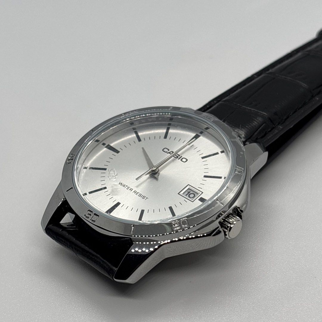 Casio MTP V00L (Category: Men's Watches) located in Manila. Submitted by mcmichael1202-39823 (Listing ID 1449712194, Image 2). Description: - Classic Casio watch - Silver dial - Water resistant - Black leather strap - Date display at 3 o'clock position - Simple and classic design - Great for everyday wear.