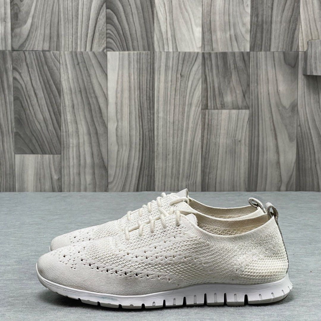Cole Haan White Knit Wingtip Sneakers (Category: Sneakers) located in Rizal. Submitted by jaimsolshop (Listing ID 1449540284, Image 1). Description: Cole Haan white knit sneakers. Lace-up with wingtip toe. Comfy knit, white sole. Perfect for casual outfits. Womens size 9 1/2 B.