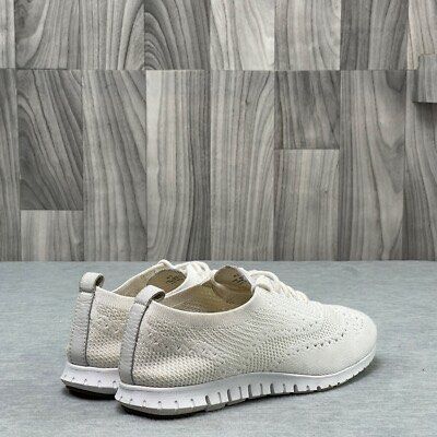 Cole Haan White Knit Wingtip Sneakers (Category: Sneakers) located in Rizal. Submitted by jaimsolshop (Listing ID 1449540284, Image 3). Description: Cole Haan white knit sneakers. Lace-up with wingtip toe. Comfy knit, white sole. Perfect for casual outfits. Womens size 9 1/2 B.