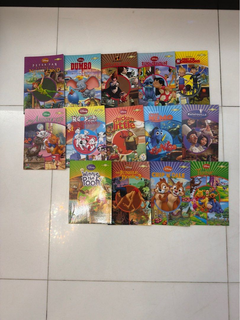 Collection of Disney Story Books - Peter Pan, Dumbo, and more （分類：兒童書籍）位於 Hong Kong。 由 sugarbaabe 提交（商品編號 1449670319，圖片 1）。簡介： Selling a bundle of Disney story books. Titles include Peter Pan, Dumbo, 101 Dalmatians, Chicken Little, and Winnie the Pooh. Also features other popular Disney characters like Stitch, Chip 'n Dale, and characters from Ratatouille and Big Hero 6. Great for young readers and Disney fans.。